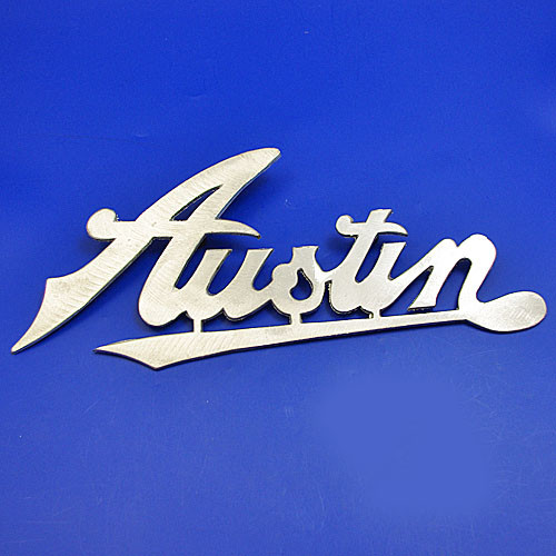 Austin script aluminium name plate
